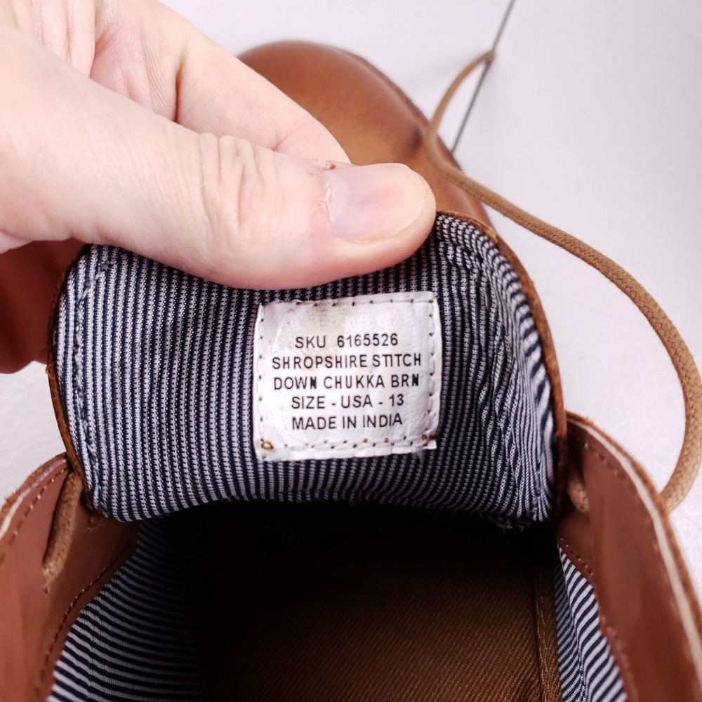 Crown Vintage Shropshire Stitch Down Chukka‎ Boots Mens 13 Brown Leather Desert - Picture 7 of 15